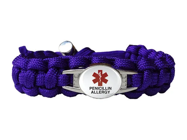 Medical ID Penicillin Allergy Paracord Bracelet