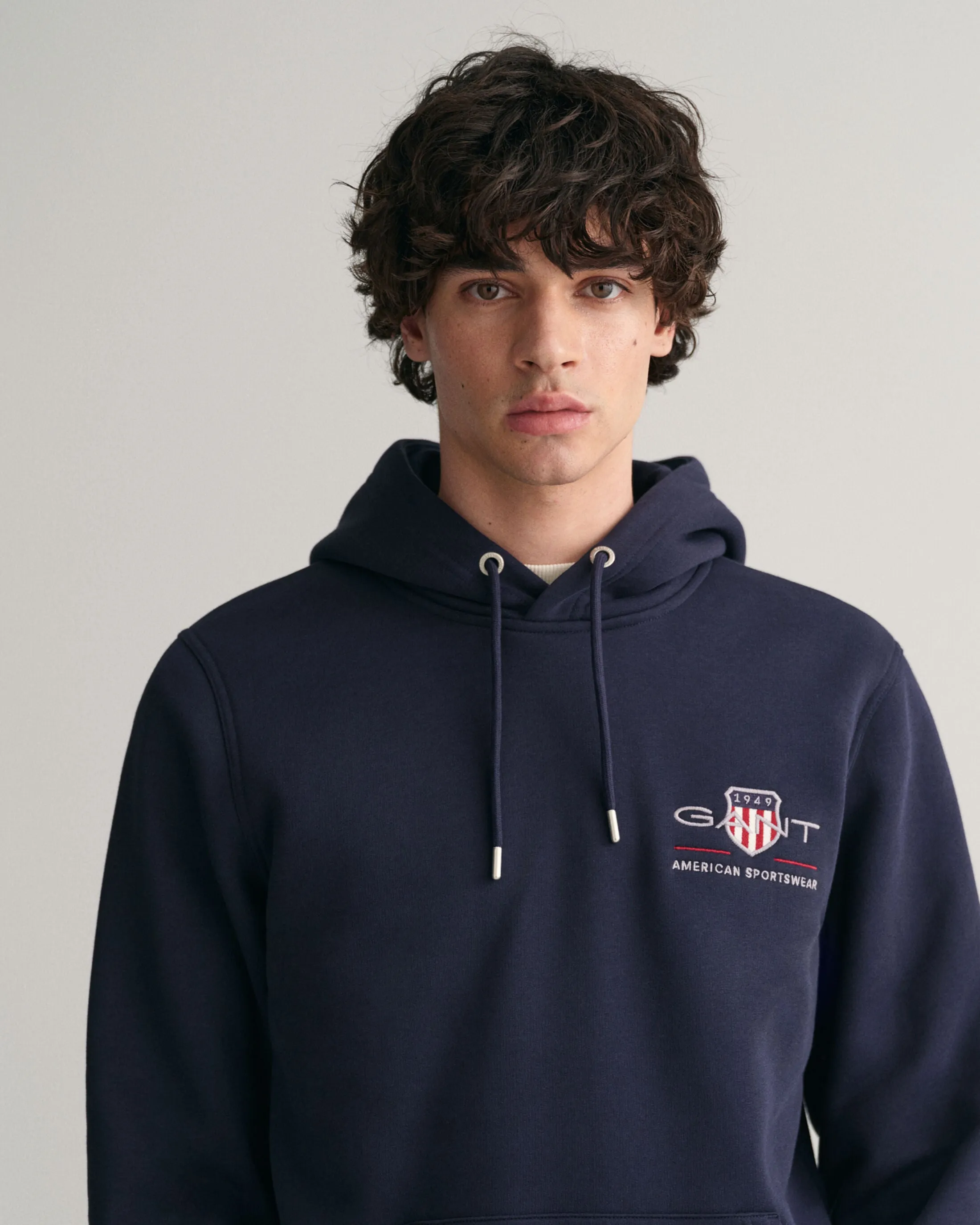Medium Archive Shield Hoodie in Evening Blue
