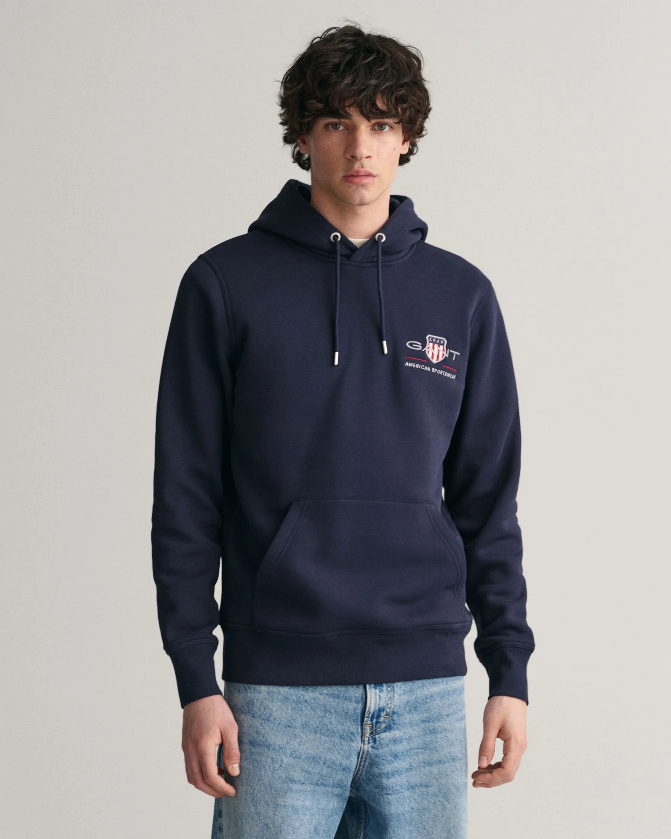 Medium Archive Shield Hoodie in Evening Blue