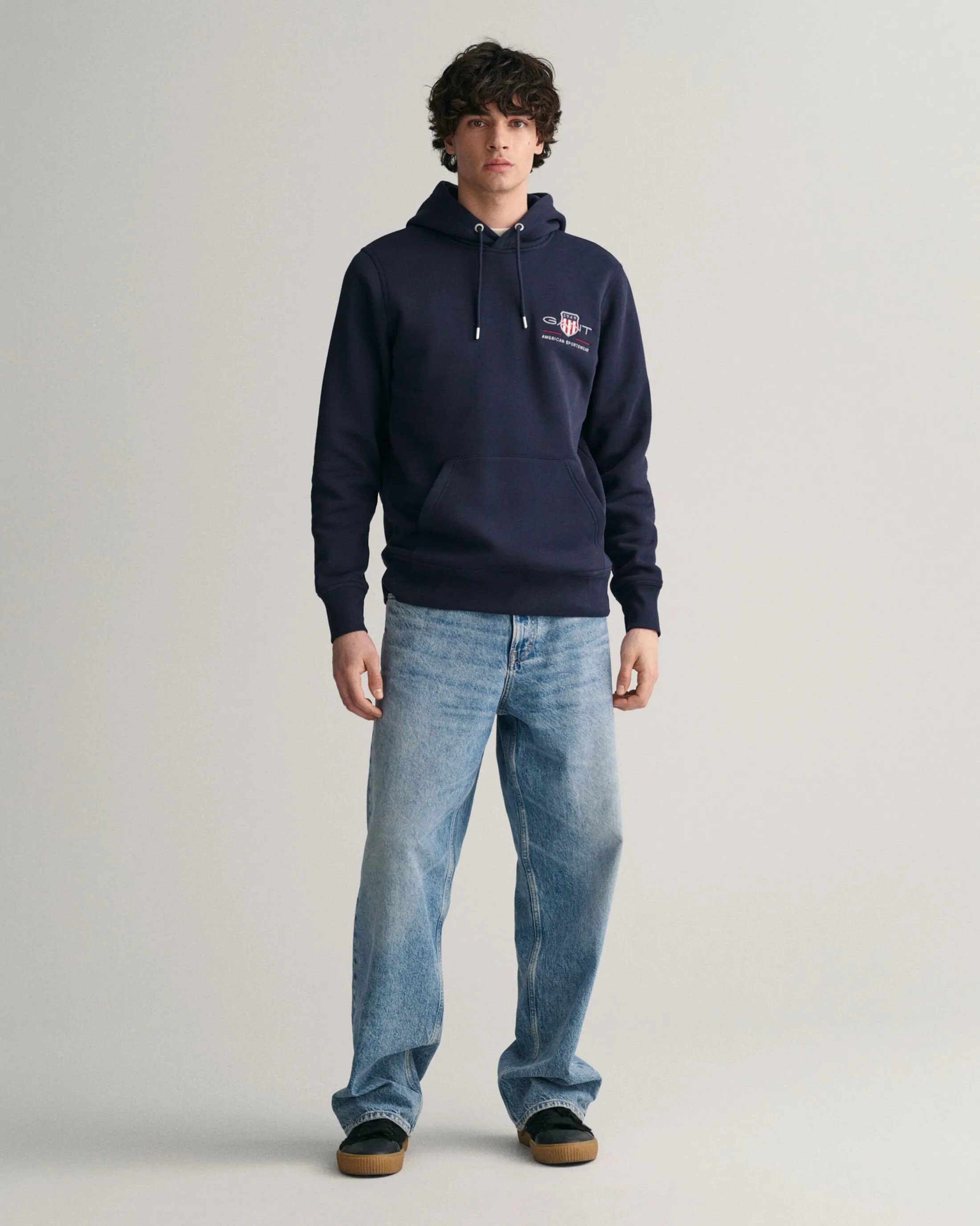 Medium Archive Shield Hoodie in Evening Blue