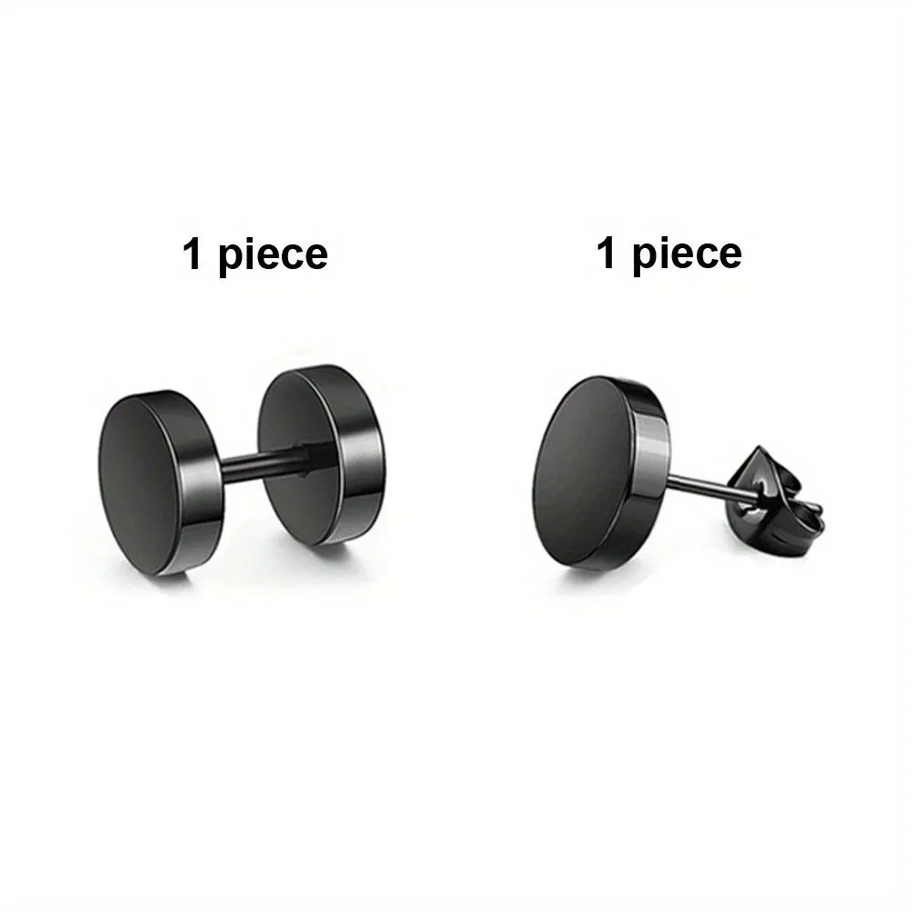Men's Stainless Steel Dumbbell Earrings