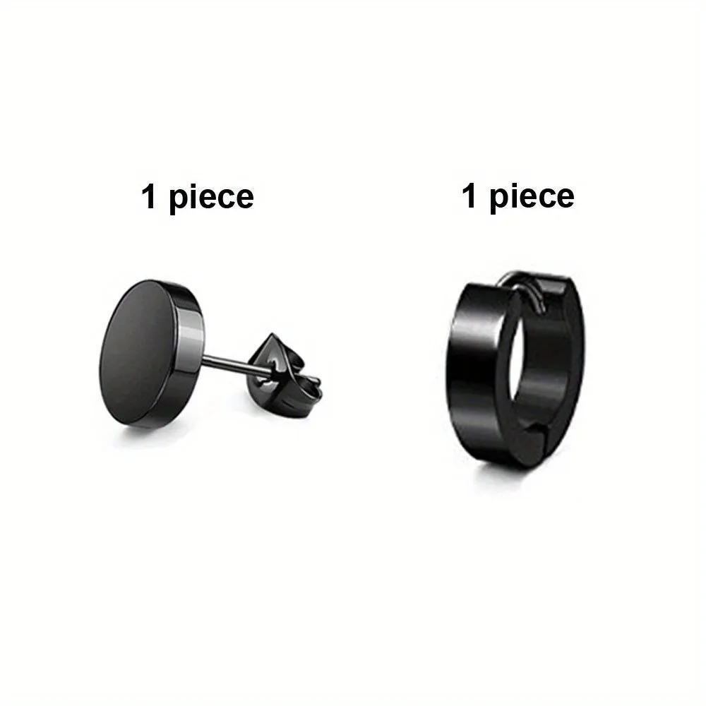 Men's Stainless Steel Dumbbell Earrings