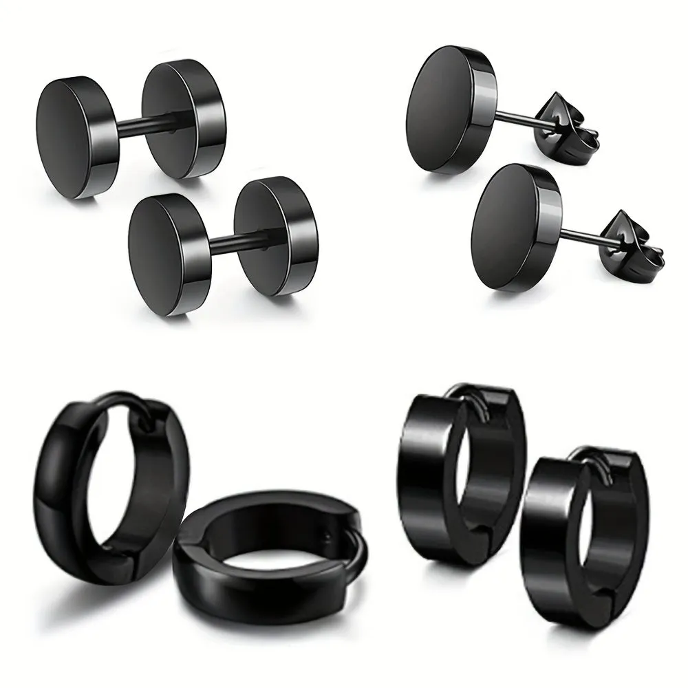 Men's Stainless Steel Dumbbell Earrings