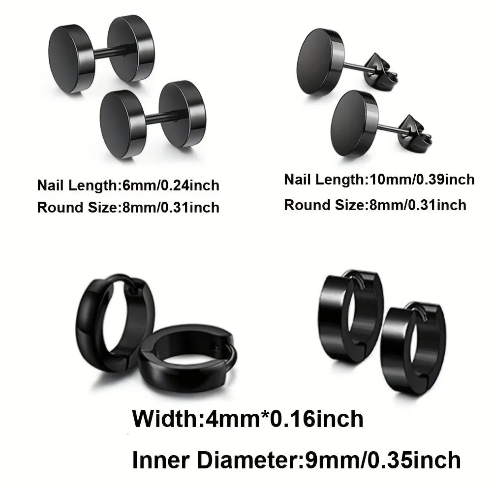 Men's Stainless Steel Dumbbell Earrings