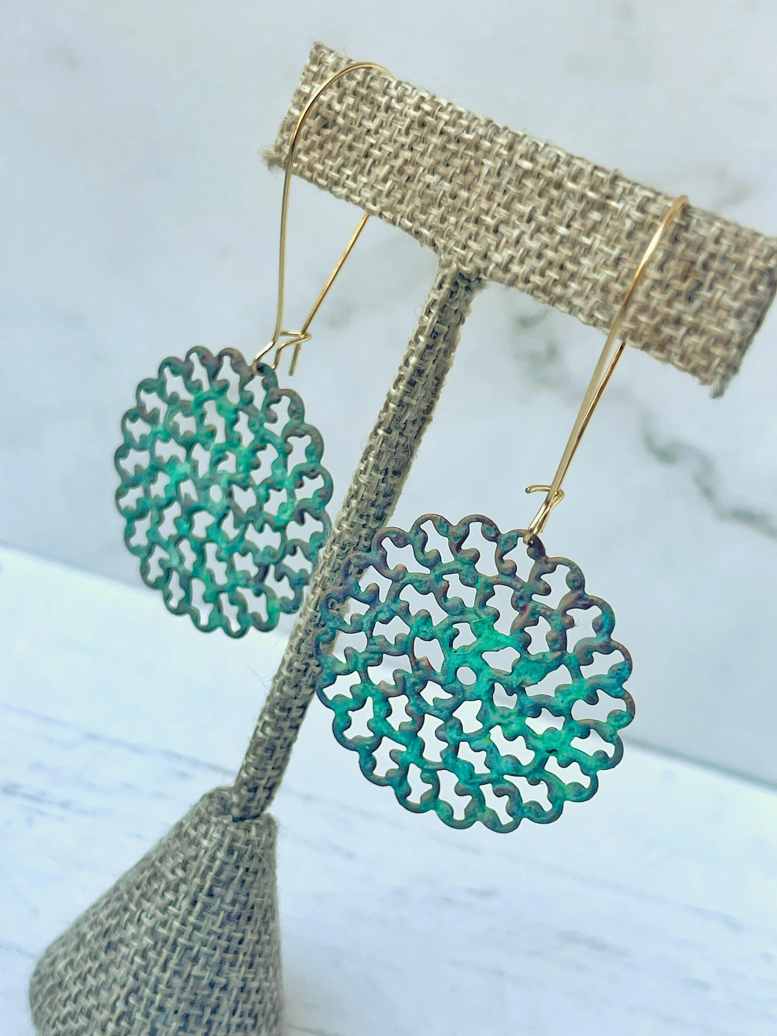 Mental Load is Heavy Lifting Earrings - Verdigris