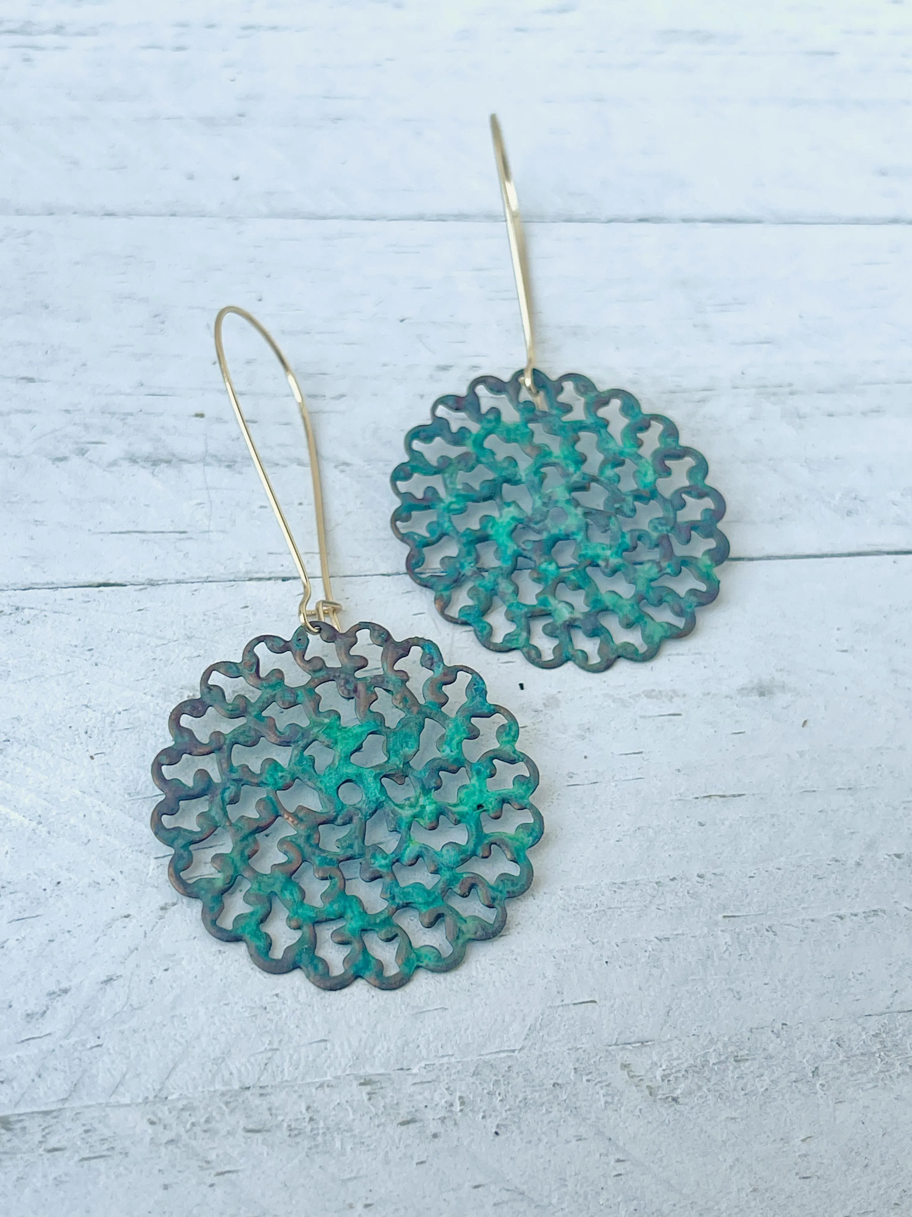 Mental Load is Heavy Lifting Earrings - Verdigris