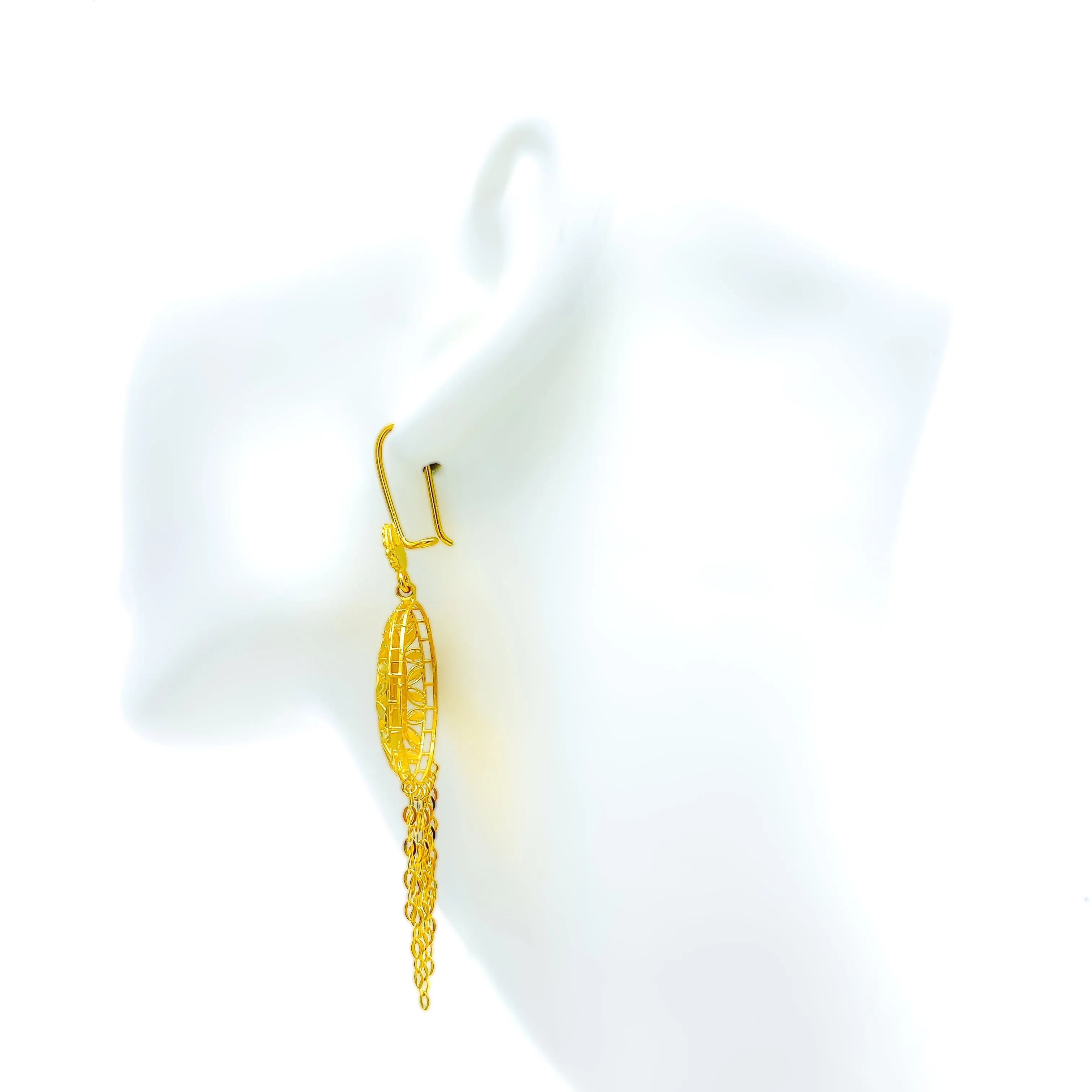 Mesmerizing Oval 21k Gold Coin Hanging Earrings