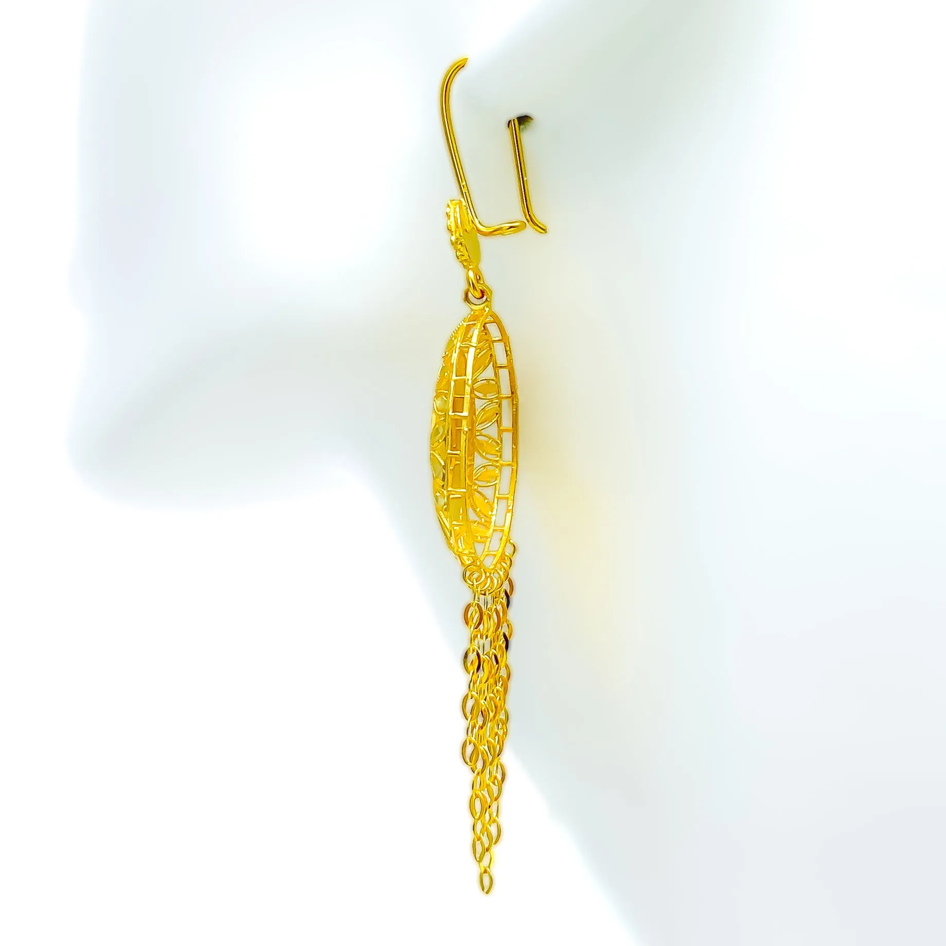Mesmerizing Oval 21k Gold Coin Hanging Earrings