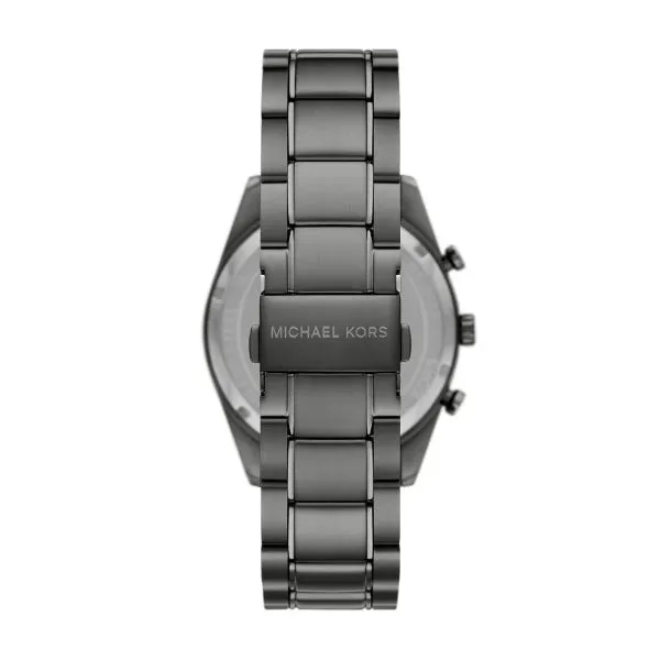 Michael Kors Accelerator Grey Stainless Steel Blue Dial Chronograph Quartz Watch for Gents - MK9111