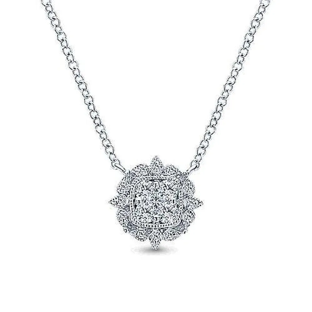 Milgrain Diamond Pendant