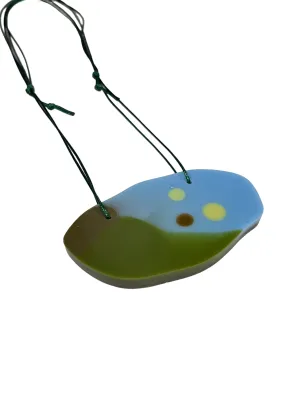 MIND BLOWING PROJECT- Paisaje Necklace - Light Blue, Green
