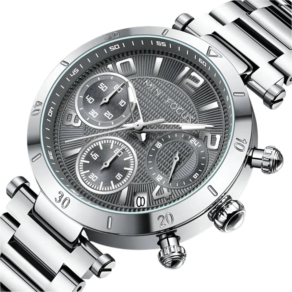 Mini Focus Silver Stainless Steel Grey Dial Quartz Watch for Ladies - MF0489L-01