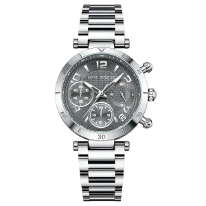 Mini Focus Silver Stainless Steel Grey Dial Quartz Watch for Ladies - MF0489L-01