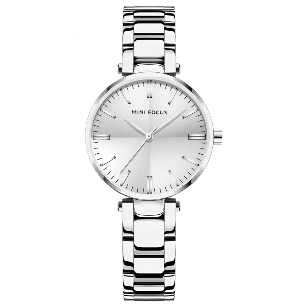 Mini Focus Silver Stainless Steel Silver Dial Quartz Watch for Ladies - MF0265L-02