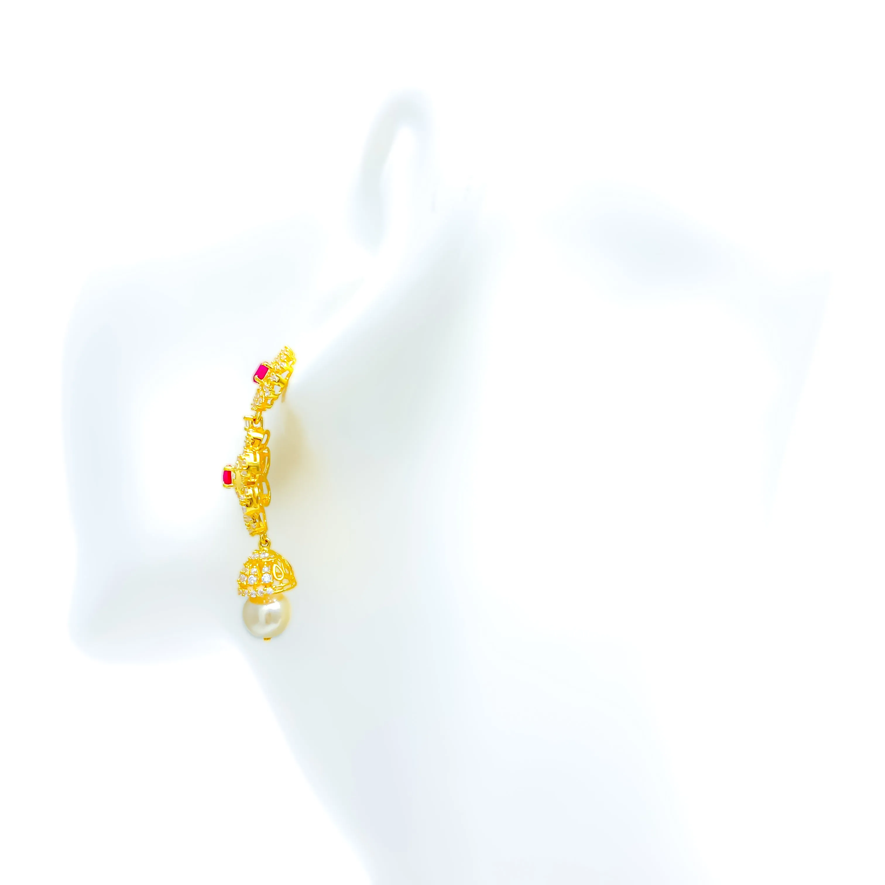 Modish Fancy 22k Gold Jhumki Earrings