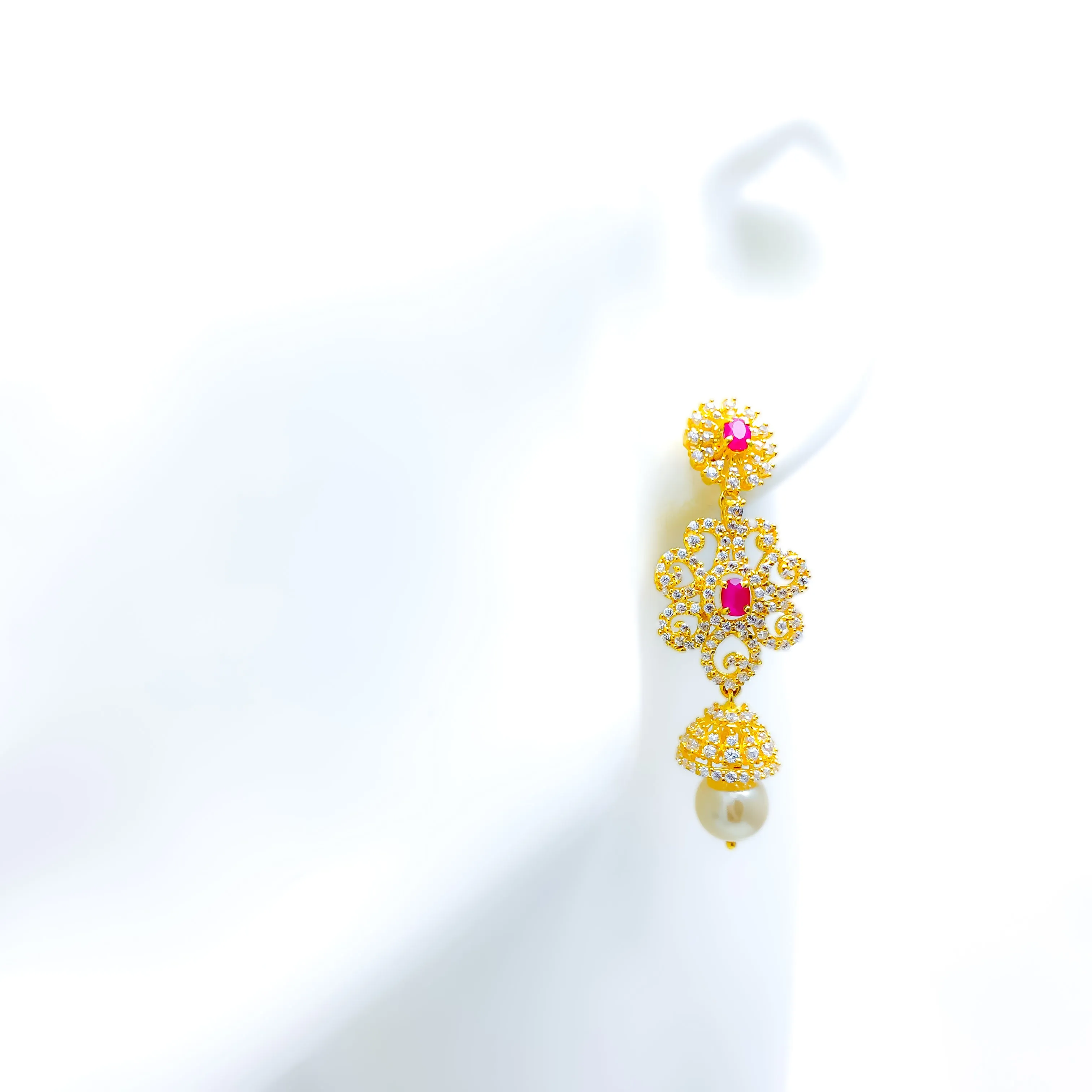 Modish Fancy 22k Gold Jhumki Earrings