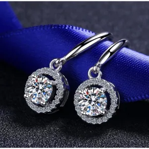 Moissanite Diamonds Hook Earrings - EM030