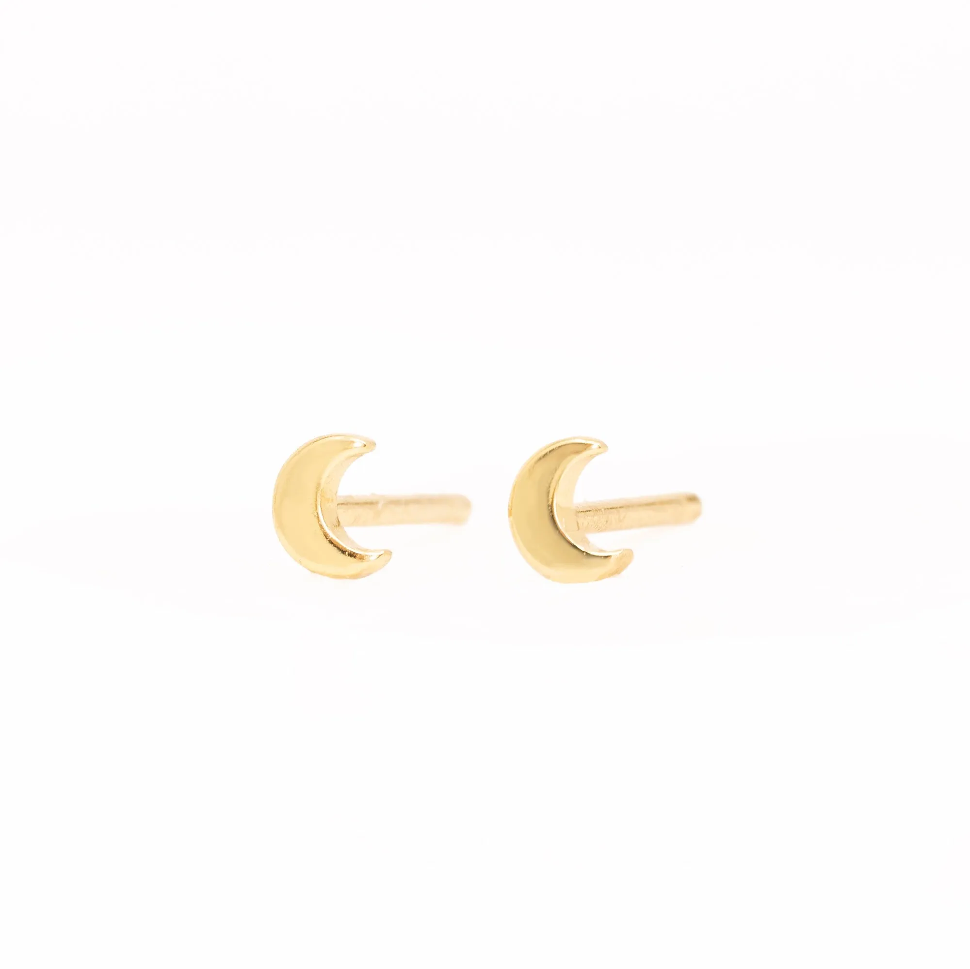 Moon Stud Earrings in Gold