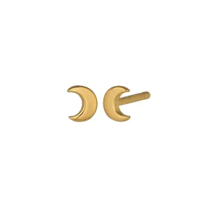 Moon Stud Earrings in Gold