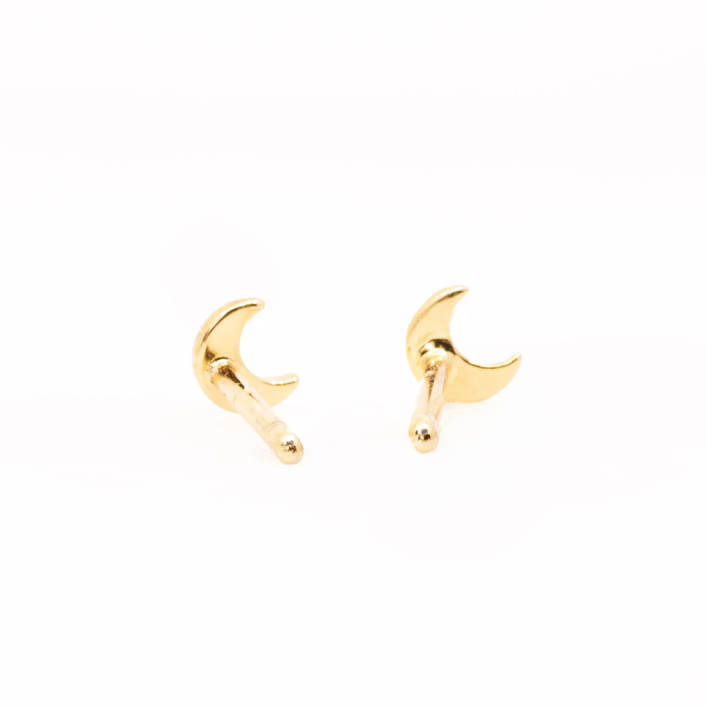 Moon Stud Earrings in Gold