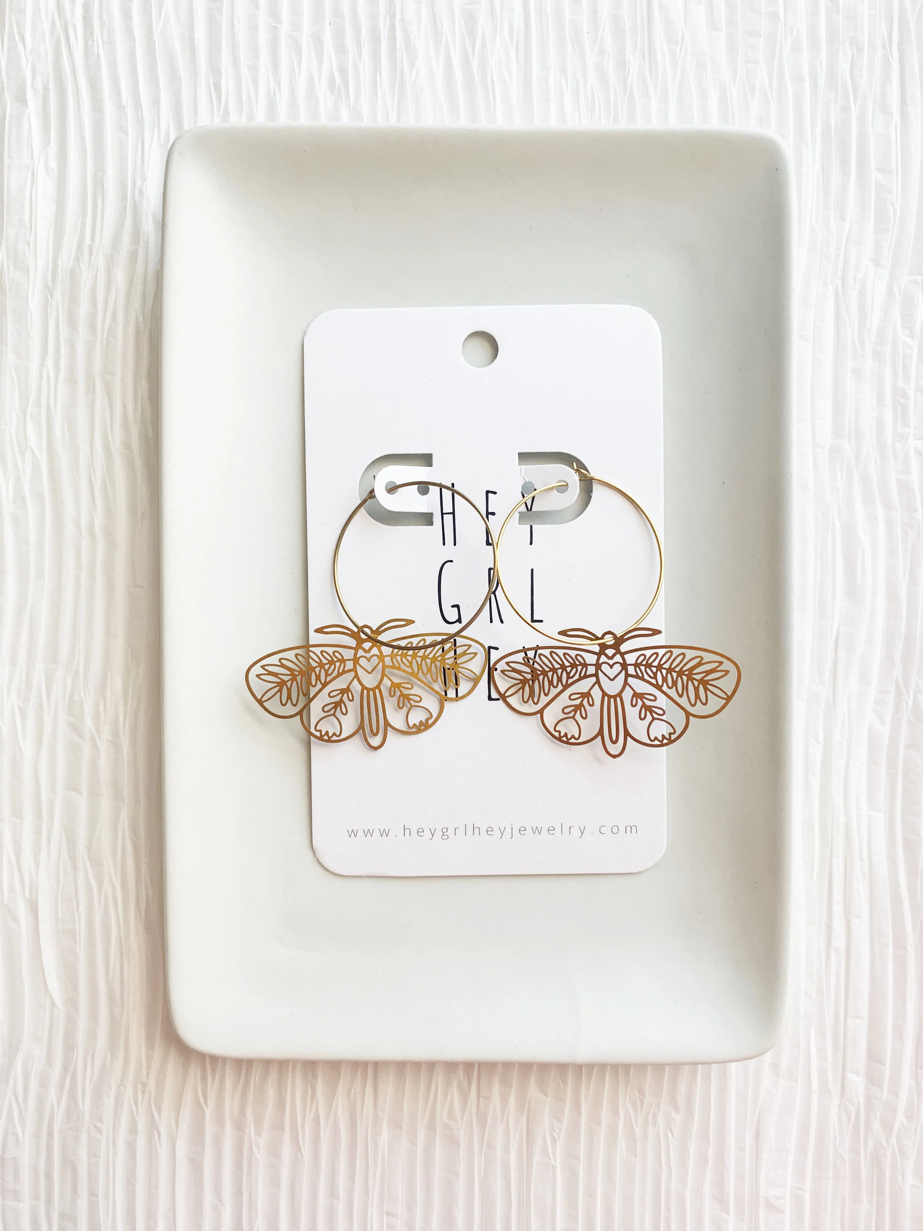 Moth Hoop Earrings