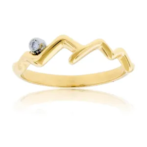 Mountain Silhouette with Diamond Accent Ring