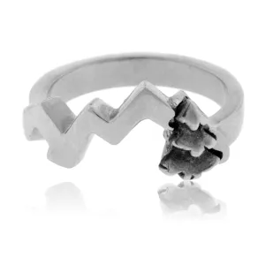 Mountain Silhouette with Pine Tree Ring