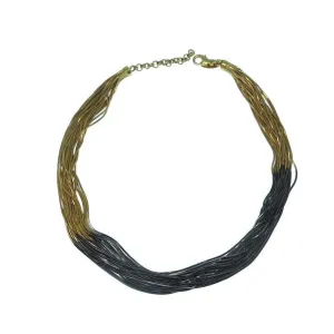 Multi Strand Ruthenium and Gold Necklace