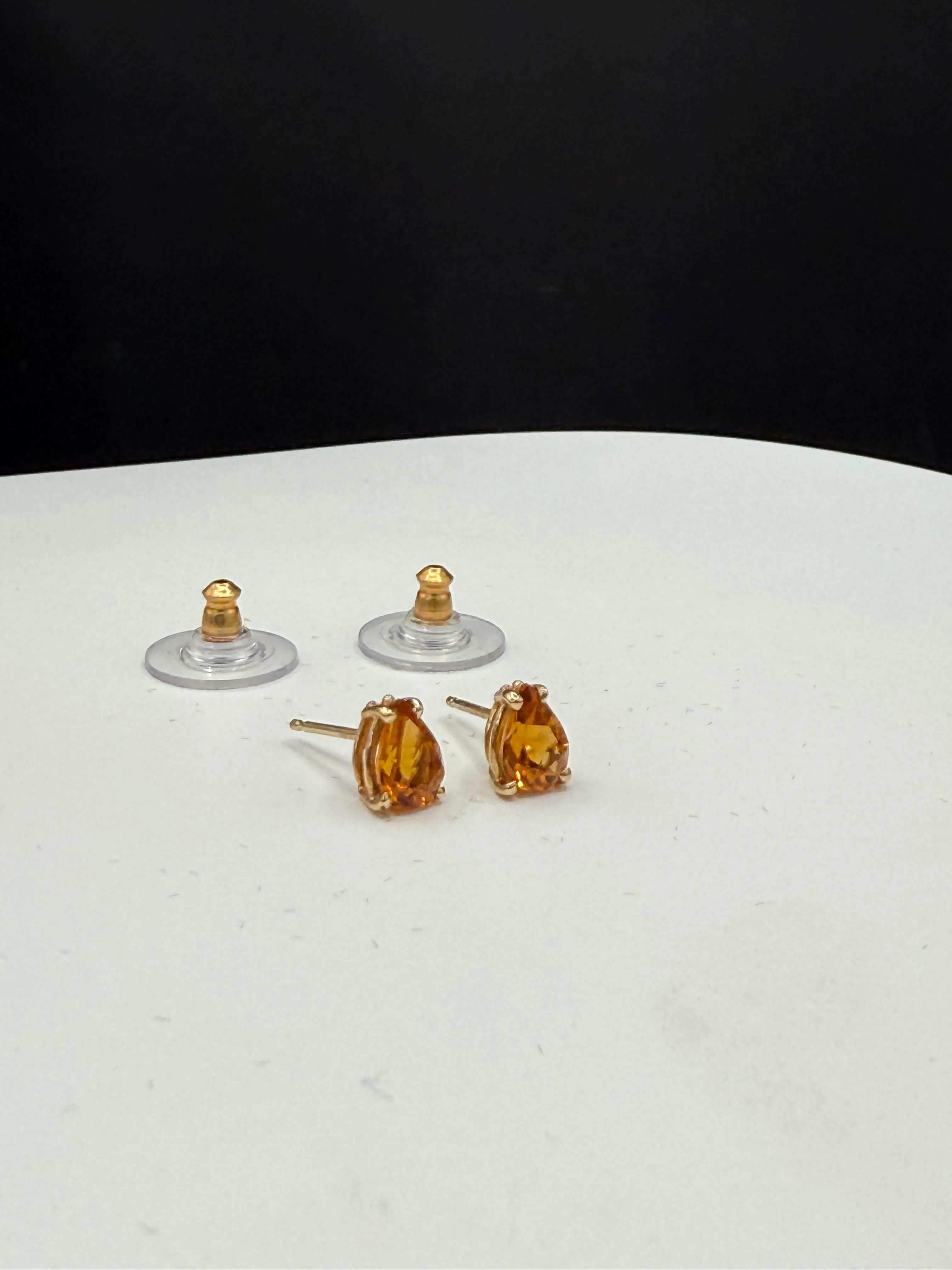 Natural Citrine Pear Cut 14k Yellow Gold Stud Earrings | 1.25 CTW