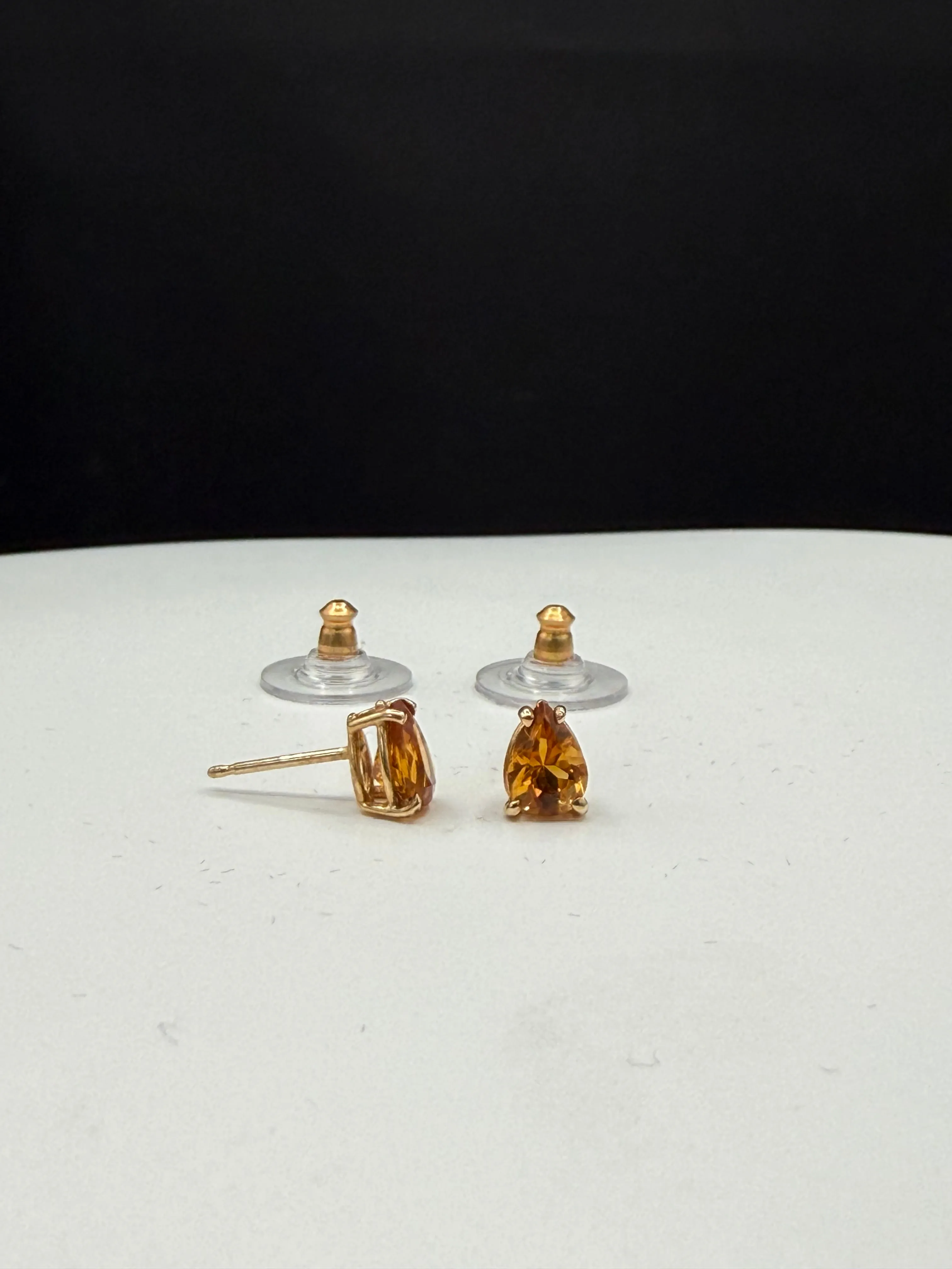 Natural Citrine Pear Cut 14k Yellow Gold Stud Earrings | 1.25 CTW