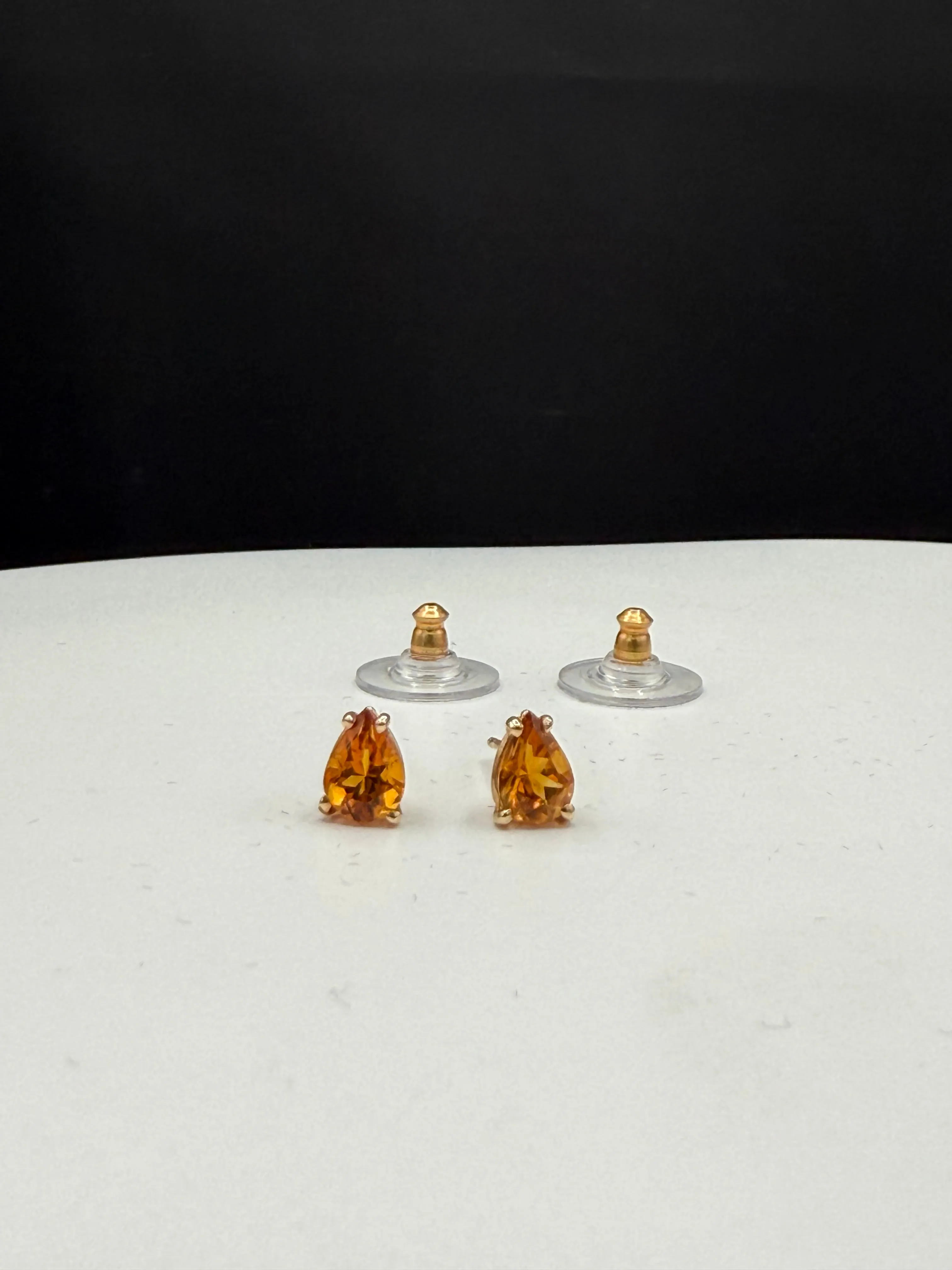 Natural Citrine Pear Cut 14k Yellow Gold Stud Earrings | 1.25 CTW