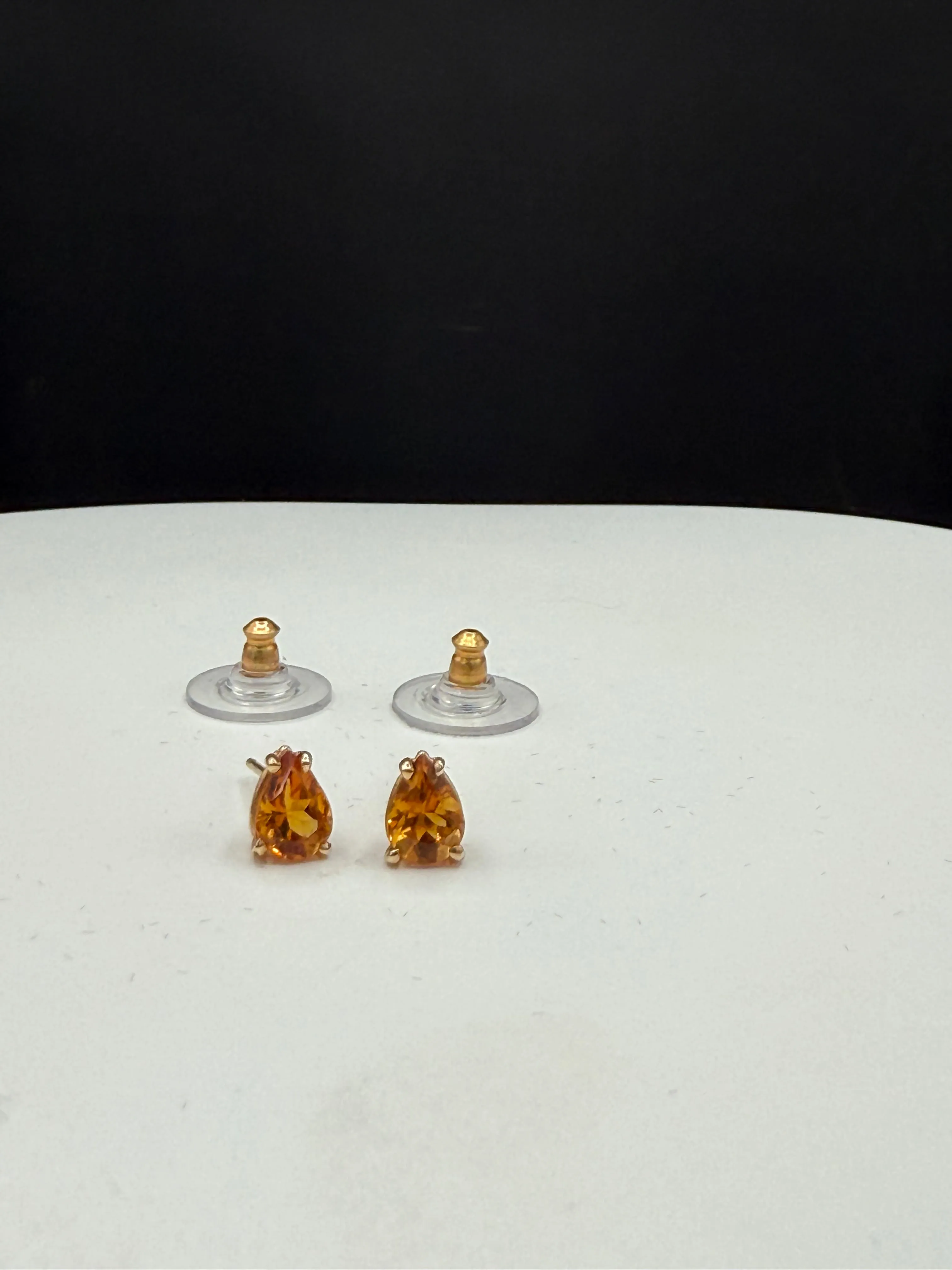 Natural Citrine Pear Cut 14k Yellow Gold Stud Earrings | 1.25 CTW