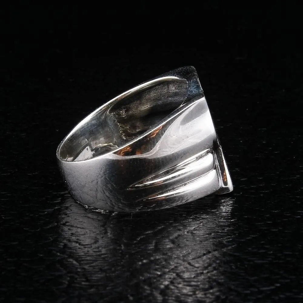 No 7 Sterling Silver Biker Ring