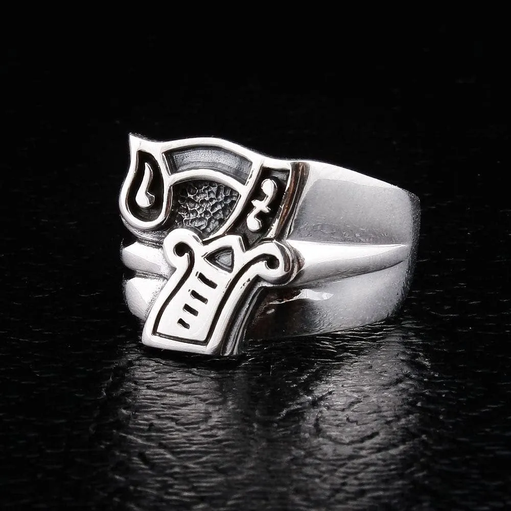 No 7 Sterling Silver Biker Ring