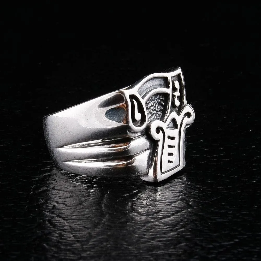 No 7 Sterling Silver Biker Ring