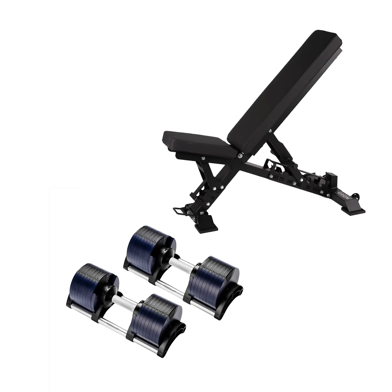 NÜOBELL Adjustable Dumbbell Set   Elite FID 2.0 Bench Bundle