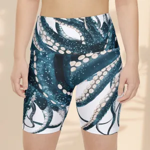 Ocean-Inspired Women's Workout Shorts | Octopus Design for Active Lifestyle