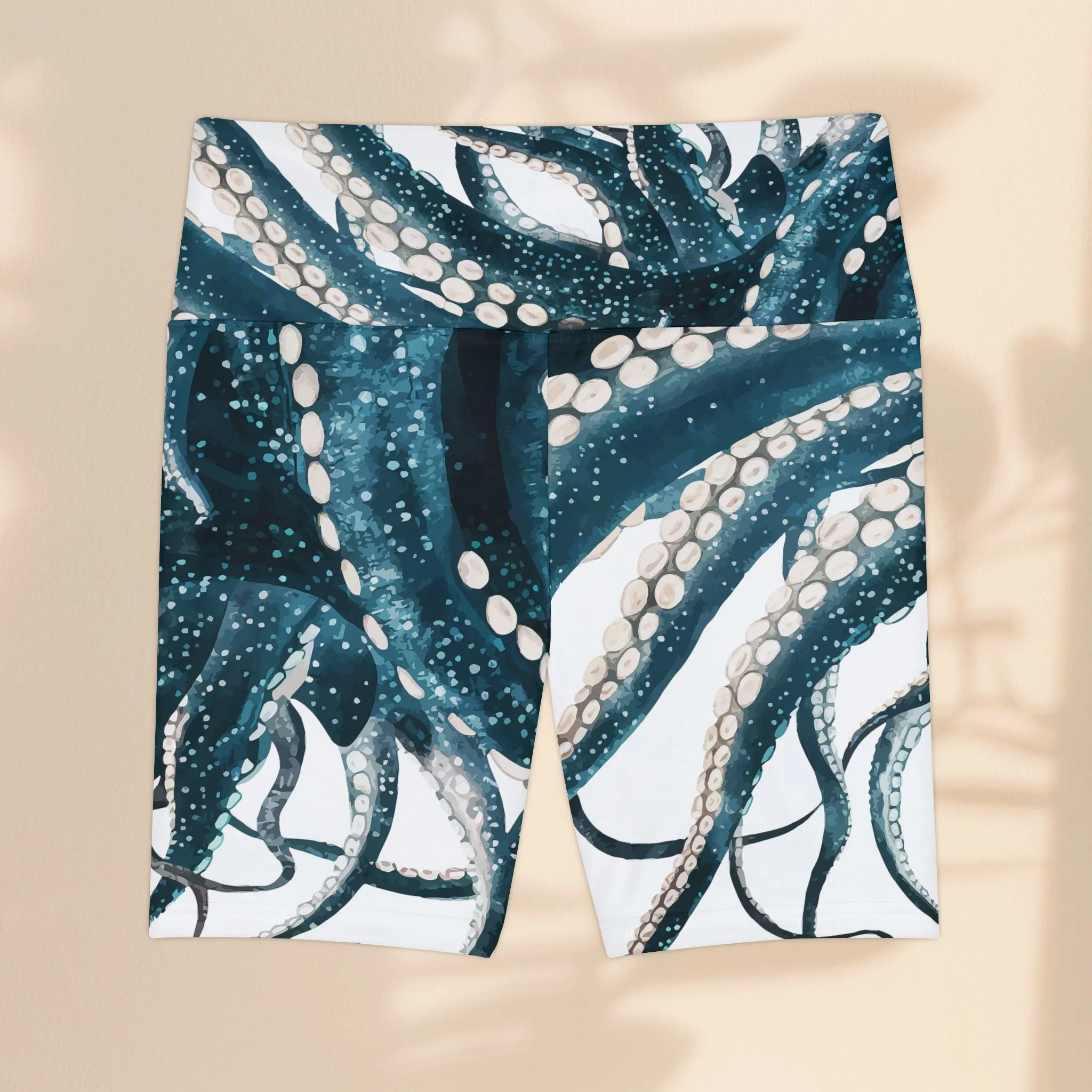 Ocean-Inspired Women's Workout Shorts | Octopus Design for Active Lifestyle