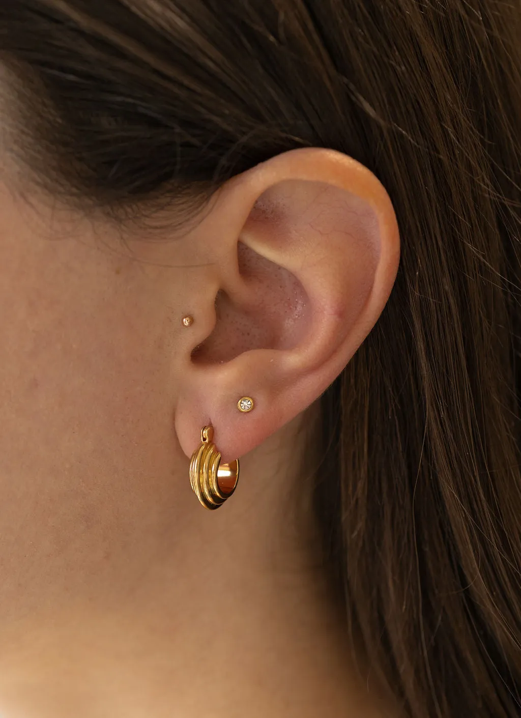 Olive Hoop Earrings in Gold