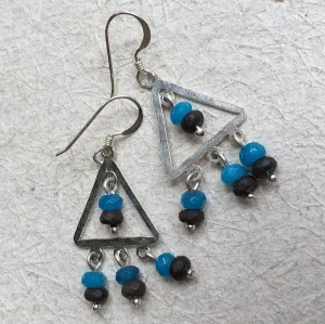 Onyx Chalcedony Earrings - Arrowhead.