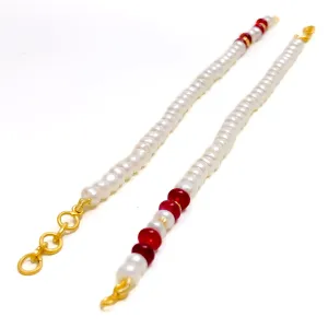 Opulent Beautiful 22k Gold Pearl Earrings Support Chain