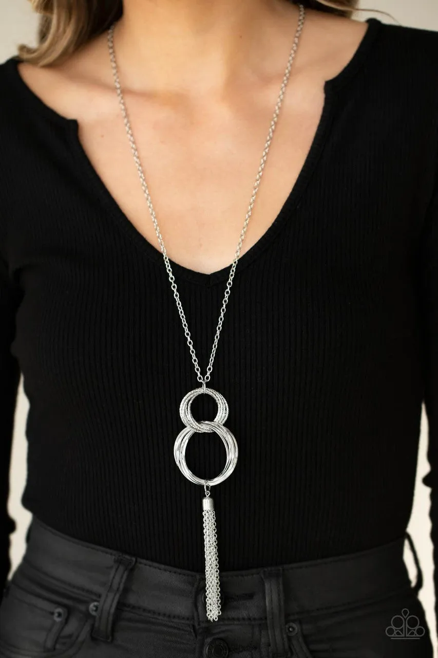 Orbiting Splendor Silver Paparazzi Necklace