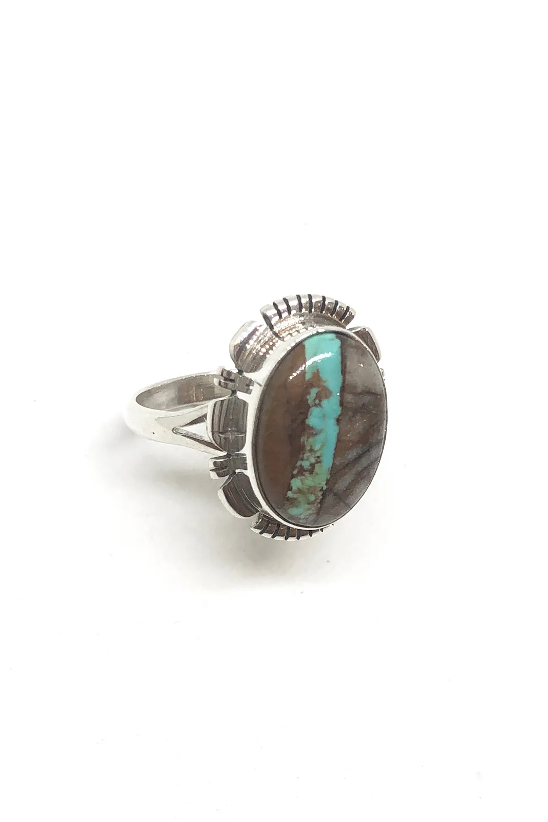 Oval Boulder Turquoise Ring (Size 9)