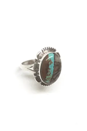 Oval Boulder Turquoise Ring (Size 9)