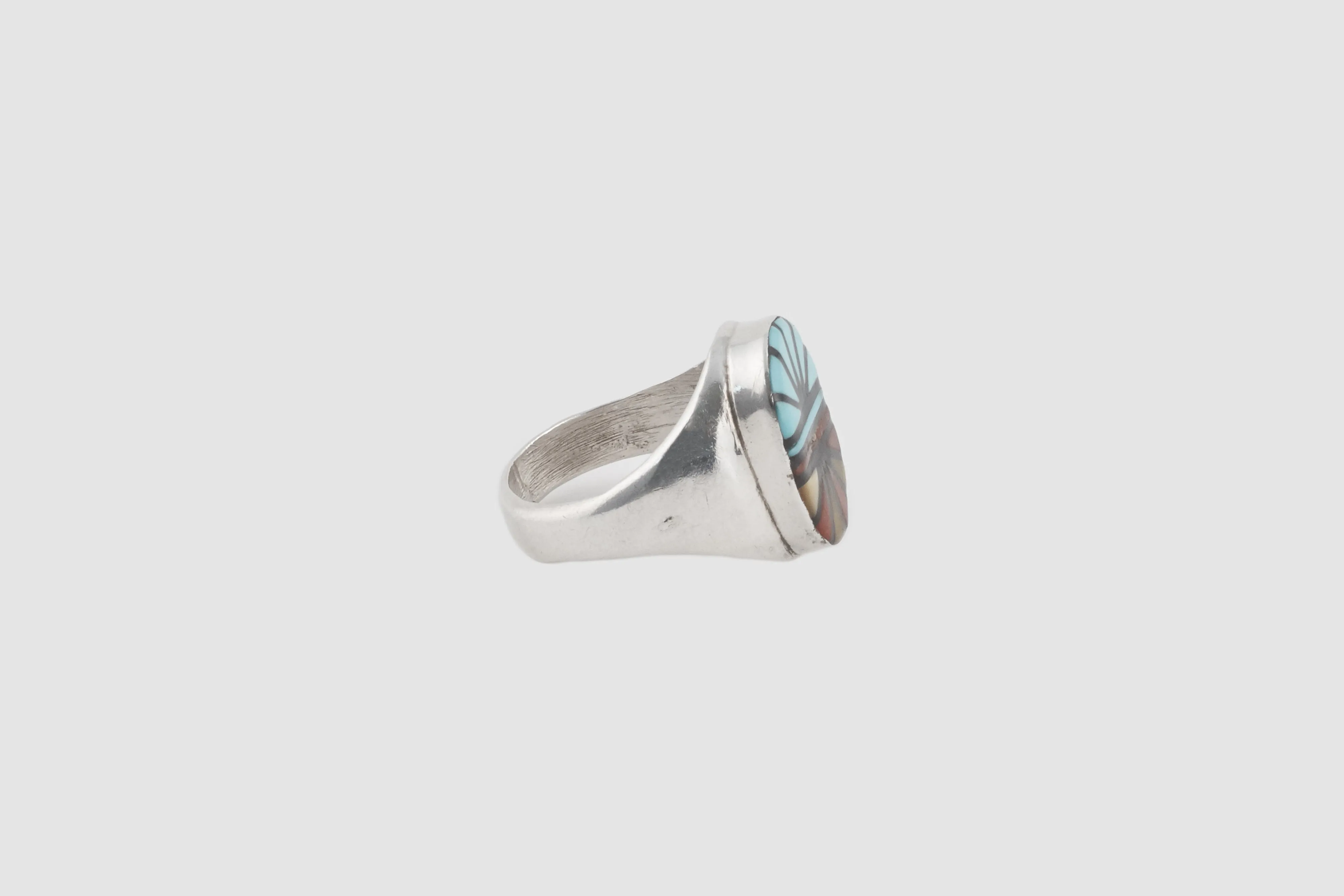 Oval Navajo Multi Stone Inlay Ring