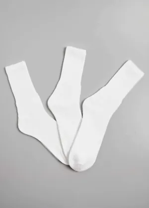 Pack of 3 Ribbed Sports Socks, Light