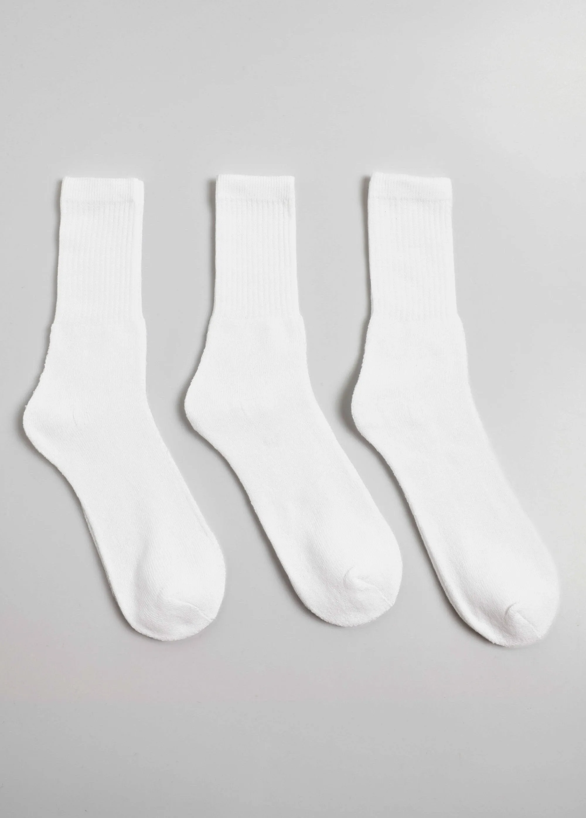 Pack of 3 Ribbed Sports Socks, Light