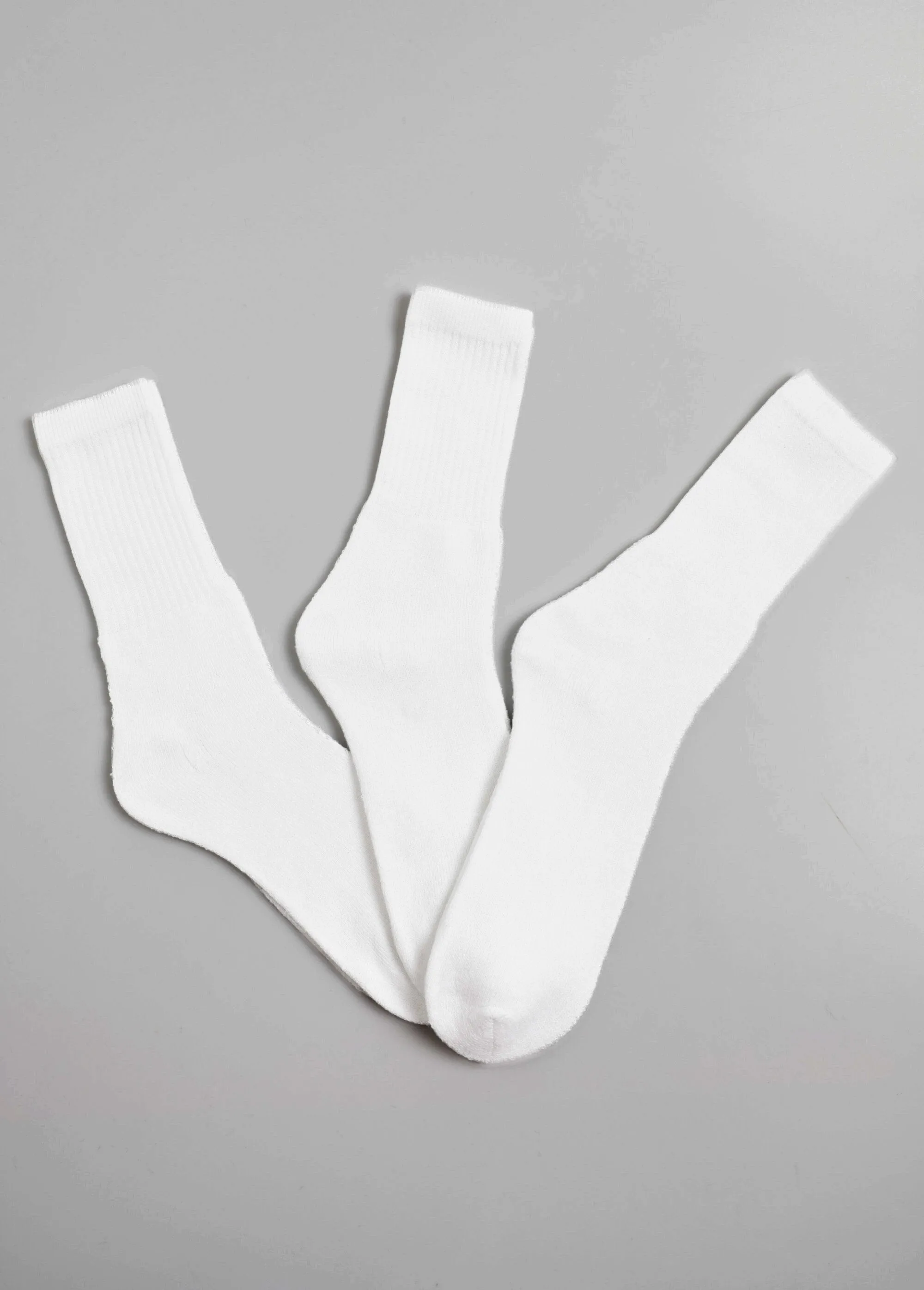 Pack of 3 Ribbed Sports Socks, Light