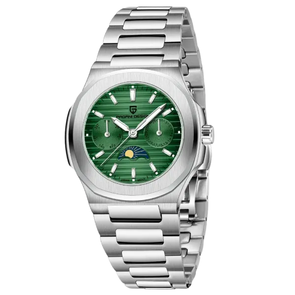 Pagani Design Silver Stainless Steel Green Dial Quartz Watch for Ladies - PD-1786