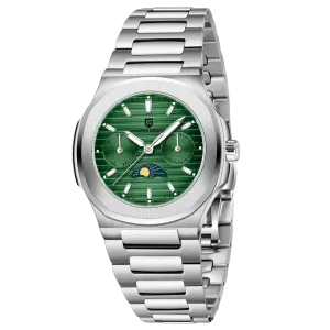 Pagani Design Silver Stainless Steel Green Dial Quartz Watch for Ladies - PD-1786